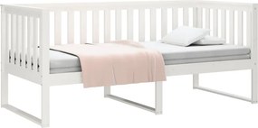 vidaXL Κρεβάτι ημέρας χωρίς στρώμα Λευκό 100x200 cm Στερεό ξύλο πεύκο