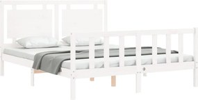 vidaXL Σκελετός Κρεβ. Χωρίς Στρώμα Λευκό 160x200 εκ Μασίφ Πεύκο