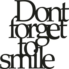 Διακοσμητικό Τοίχου Dont Forget To Smile 891TNL1107 70x67cm Black Wallity Metal