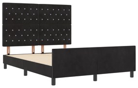 vidaXL Κρεβάτι Μαύρο 160x200 εκ Βελούδο