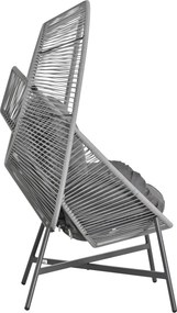 ΠΟΛΥΘΡΟΝΑ-ΦΩΛΙΑ RULER HM6506.01 ΓΚΡΙ ΜΕΤΑΛΛΟ-P.E.RATTAN-ΜΑΞΙΛΑΡΙΑ 90x85x154Υεκ