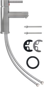 vidaXL Μπαταρία Νιπτήρα Μπάνιου Ασημί 130 x 176 χιλ.