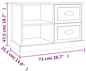 Έπιπλο Τηλεόρασης Γκρι Σκυροδέματος 73x35,5x47,5εκ. Επεξ. Ξύλο - Γκρι