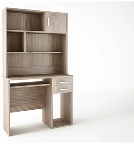 Γραφείο με εταζέρα σε χρώμα σταχτί 100x55x180