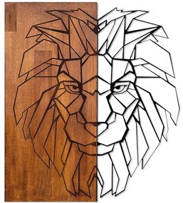 Διακοσμητικό Τοίχου King 899SKL1207 47,5x58cm Walnut-Black Wallity Μέταλλο,Ξύλο