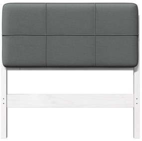 vidaXL Ταπετσαρισμένο κεφαλάρι Λευκό και Ανοιχτό Γκρι 80 cm