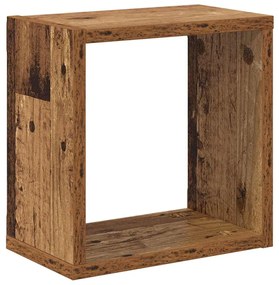 vidaXL Ράφια Τοίχου με ράφι 4 pcs Παλαιό ξύλο 26 x 15 x 26 cm