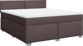 vidaXL Κρεβάτι Boxspring με Στρώμα Σκούρο Καφέ 180x200 εκ Υφασμάτινο