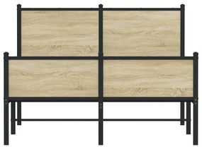 vidaXL Σκελετός Κρεβ. Χωρίς Στρώμα Sonoma Δρυς 120x200 εκ. Μεταλλικό
