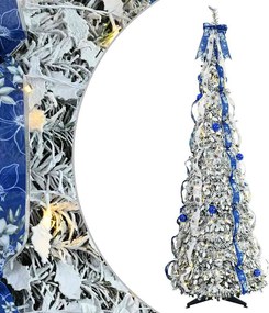 vidaXL Τεχνητό Χριστουγεννιάτικο Δέντρο με 200 LED Λευκό 210 cm PVC