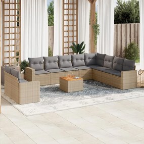 vidaXL Patio Sofa Set 11-θέσια Μίξη μπεζ και ανοιχτό γκρι