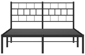 Πλαίσιο Κρεβατιού με Κεφαλάρι Μαύρο 140 x 200 εκ. Μεταλλικό - Μαύρο