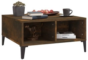 vidaXL Τραπεζάκι Σαλονιού Καπνιστή Δρυς 60x60x30 εκ. από Μοριοσανίδα