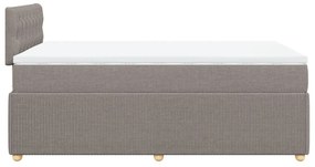 Κρεβάτι Boxspring με Στρώμα Taupe 120x200 εκ. Υφασμάτινο - Μπεζ-Γκρι