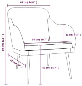 Πολυθρόνα Σκούρο Γκρι 63x76x80 εκ. Βελούδινη - Γκρι