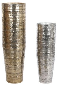 Βάζο DKD Home Decor Χρυσό Ασημί Αλουμίνιο Σύγχρονη 31 x 31 x 106 cm