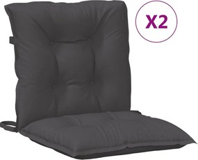 vidaXL Μαξιλάρια Καρέκλας με Πλάτη 2 τεμ. Ανθρακί 100x50x7εκ. Ύφασμα
