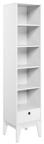 Βιβλιοθήκη Fresno Z102, Ανοιχτό, Με συρτάρια, Πλαστικοποιημένη μοριοσανίδα, Αριθμός συρταριών: 1, 202x40x46cm, 35 kg, Άσπρο | Epipla1.gr