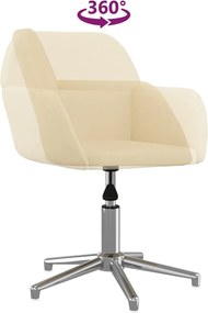 vidaXL Καρέκλες Τραπεζαρίας Περιστρεφόμενες 2 τεμ. Κρεμ Υφασμάτινες