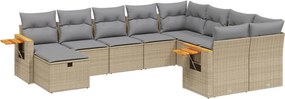 vidaXL Patio Sofa Set 9,00-θέσια Beige and Grey