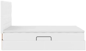 vidaXL Κρεβάτι Αποθήκης Καθαρό Λευκό 140 x 200 cm Τεχνητό Δέρμα