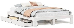 vidaXL Σκελετός Κρεβ. Χωρίς Στρώμα Λευκό 140x200 εκ Μασίφ Πεύκο