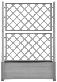 vidaXL Ζαρντινιέρα Κήπου με Καφασωτό Γκρι 100 x 43 x 142 εκ. από PP
