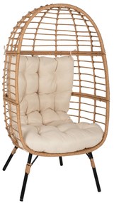 ΠΟΛΥΘΡΟΝΑ Τ.ΦΩΛΙΑ RATTAN HM5869.01 ΜΕΤΑΛ. ΠΟΔΙΑ ΜΑΥΡΑ 77x72x148 εκ.