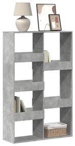 Βιβλιοθήκη Γκρι Σκυροδέματος 100x33x155,5 εκ. Επεξεργ. Ξύλο