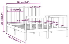 Πλαίσιο Κρεβατιού Λευκό 120 x 200 εκ. από Μασίφ Ξύλο - Λευκό