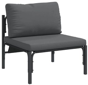 vidaXL Σετ Καναπέ Κήπου με μαξιλάρι 6 pcs Μαύρο Ατσάλι