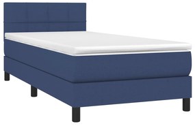 Κρεβάτι Boxspring με Στρώμα &amp; LED Μπλε 80x200 εκ. Υφασμάτινο - Μπλε