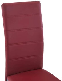 vidaXL Καρέκλες Τραπεζαρίας «Πρόβολος» 4 τεμ. Κόκκινες Συνθετικό Δέρμα