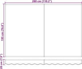 vidaXL Αναδιπλούμενη τέντα Κόκκινο 300 x 250 x 165 εκ.