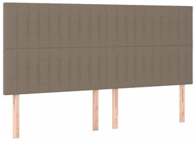 vidaXL Κρεβάτι Boxspring με Στρώμα Taupe 160x200 εκ. Υφασμάτινο