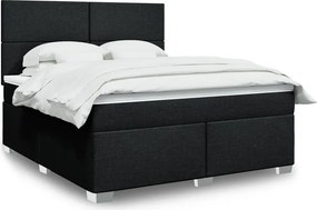 vidaXL Κρεβάτι Boxspring με Στρώμα Μαύρο 180x200 εκ. Υφασμάτινο