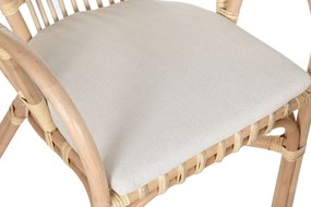 Σετ Τραπέζι με 2 Καρέκλες Home ESPRIT Λευκό Φυσικό 50 x 50 x 50 cm