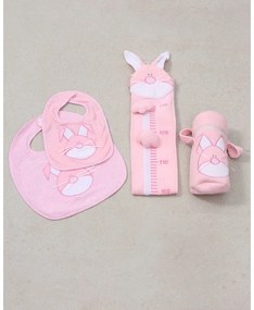 Σετ πετσετέ Rabbit με κέντημα λαγουδάκι Σετ Ροζ
