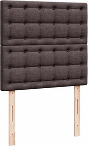 vidaXL Κρεβάτι Boxspring με Στρώμα Σκούρο Καφέ 90x200 εκ. Υφασμάτινο