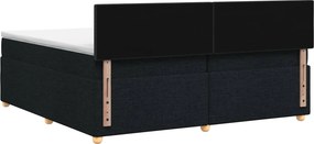 vidaXL Κρεβάτι box spring με στρώμα Μαύρο 200 x 200 cm Ύφασμα