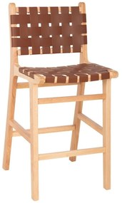 Σκαμπό Μπαρ Felipe HM9329.01 Μεσαίου Ύψους 45x47x94cm Toon Ξύλο Natural-Brown Wood,PU