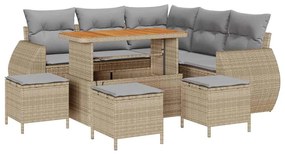vidaXL Σετ Καναπέ Κήπου 9 pcs μπεζ και ανοιχτό γκρι 110 x 55 x 71 εκ