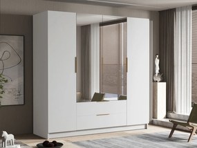 Ντουλάπα Sofia II τετράφυλλη-Λευκό - Χρυσό