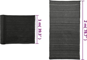 vidaXL Δίχτυ Σκίασης Μαύρο 2 x 25 μ. από HDPE