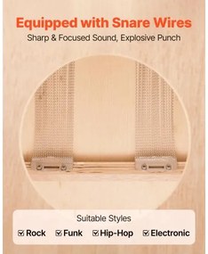 VEVOR Cajon Box Drum Wooden Birchwood Percussion Instrument with Snare Wires