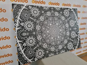 Εικόνα διακοσμητικό Mandala με δαντέλα σε μαύρο & άσπρο - 60x40