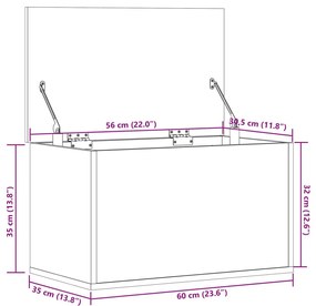 Κουτί Αποθήκευσης Μαύρο 60x35x35 εκ. Επεξεργασμένο Ξύλο - Μαύρο