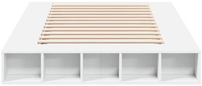 vidaXL Πλαίσιο Κρεβατιού Λευκό 135x190 εκ. από Επεξεργασμένο Ξύλο