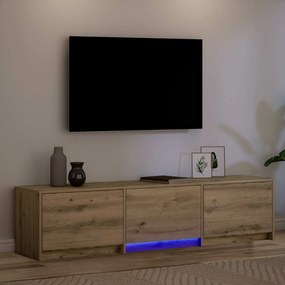 vidaXL Τηλεοπτική βιβλιοθήκη με LED 165 x 34 x 40 εκ.