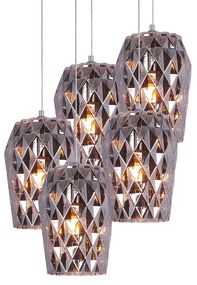 Φωτιστικό Οροφής Πολύφωτο Homelighting Luca 77-3724 Smoked Grey